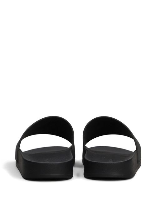 Ciabatta uomo Palm Angels nera con logo curvo PALM ANGELS | PMIC01AS26MAT0011001